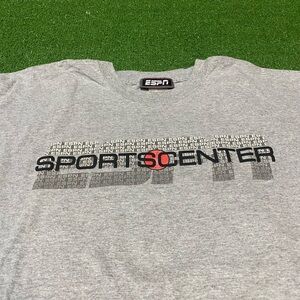 Vintage Y2K ESPN Sports Center Old Logo XL Official Merch Size XL Heather Gray